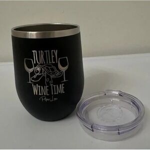 Piper Lou Turtlely Wine Time‎ Tumbler With Lid, Insulated Stainless Steel Cup